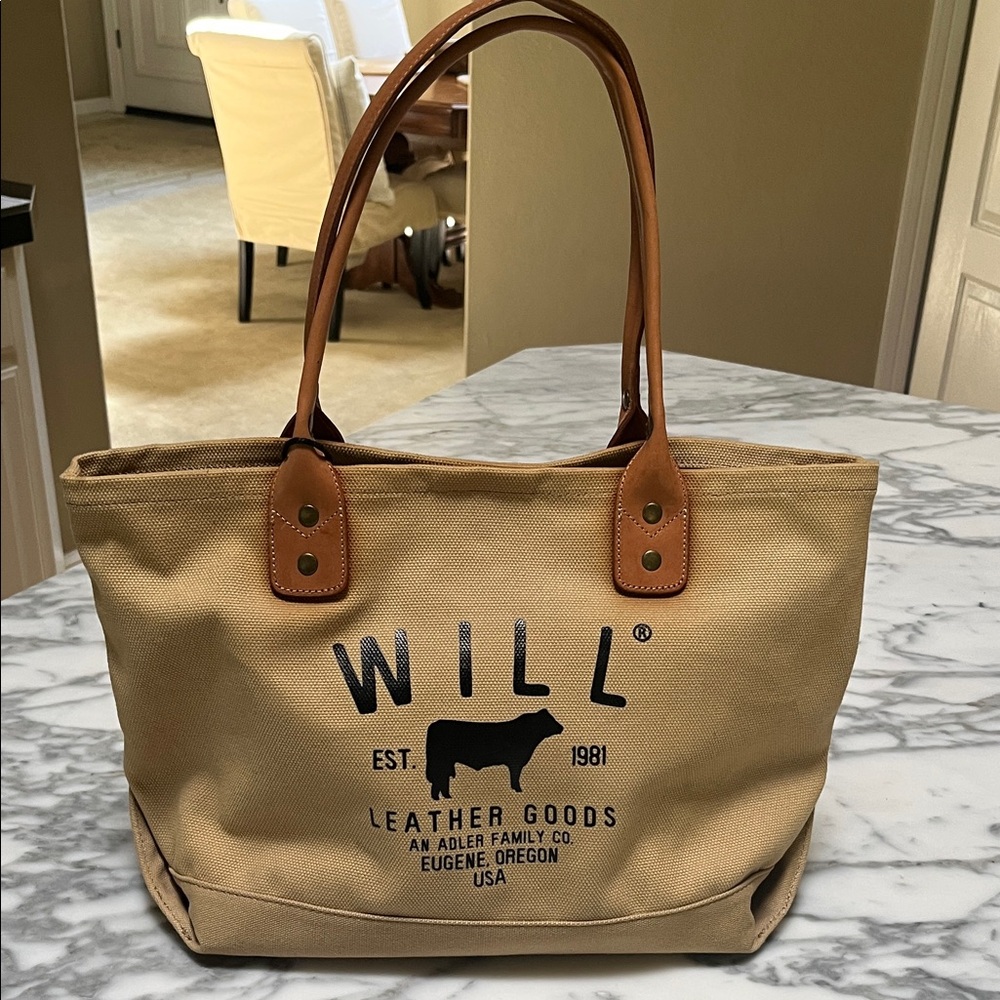 Will Leather Goods Beige Canvas Tote